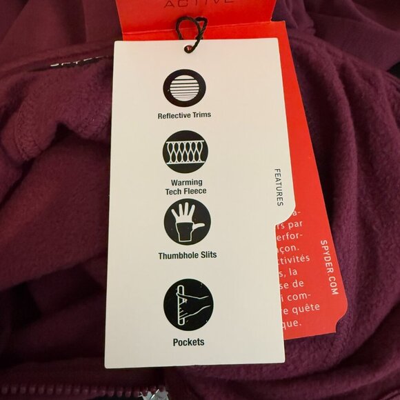 NWT Spyder Active Full Zip Fleece Jacket Womens Medium Purple Soft Shell Outdoor - Picture 15 of 15